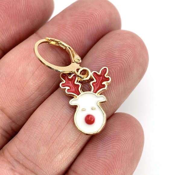 Christmas Reindeer Earrings - Picture 4 of 5